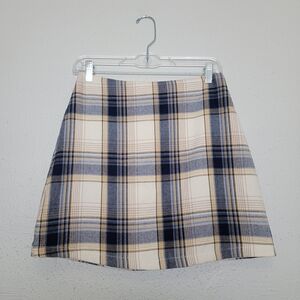 Blue Rain Plaid Mini Skirt
